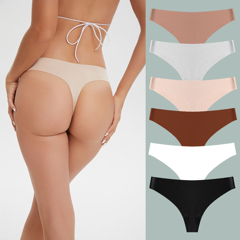 Seamless ice-silk thong