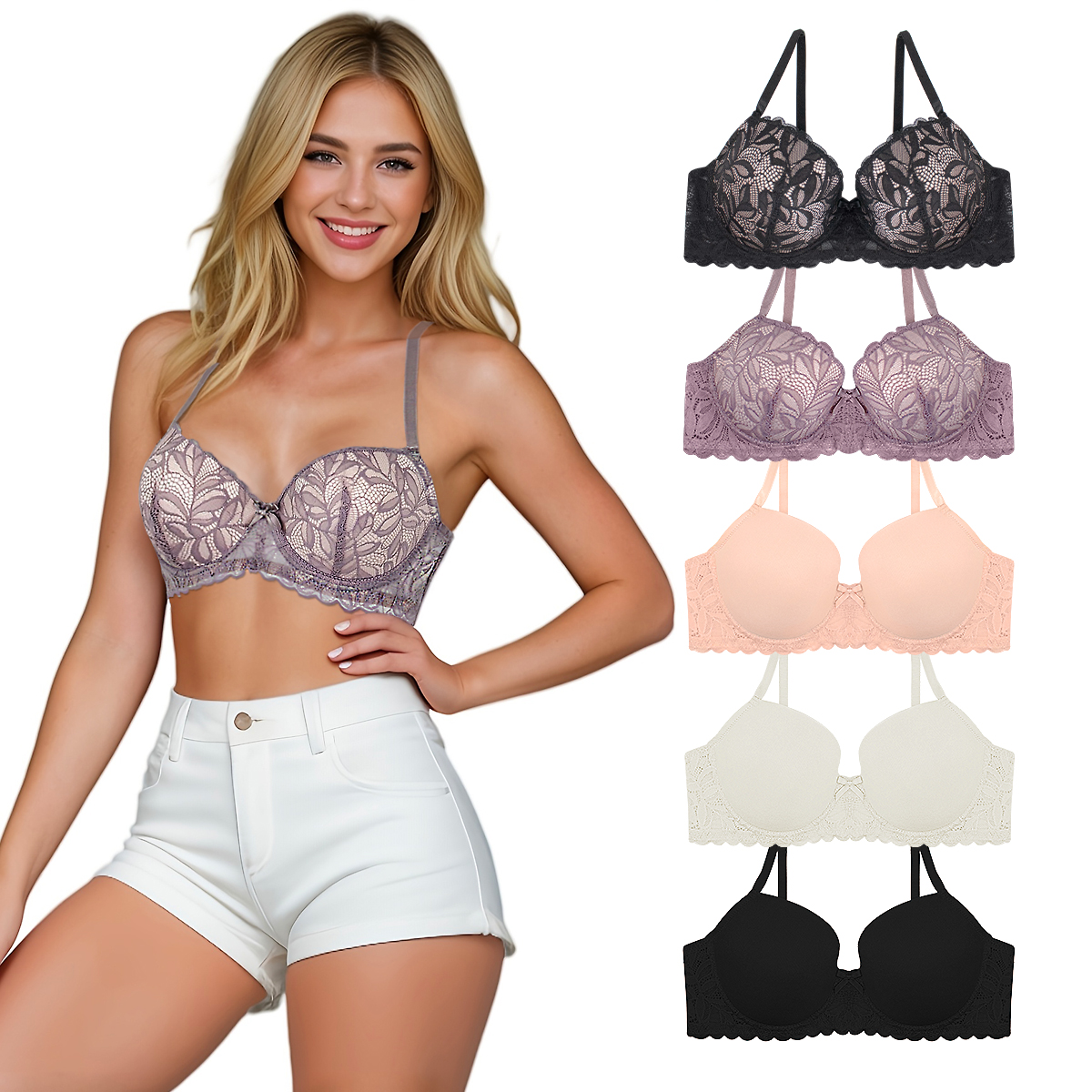 Plus size lace bra